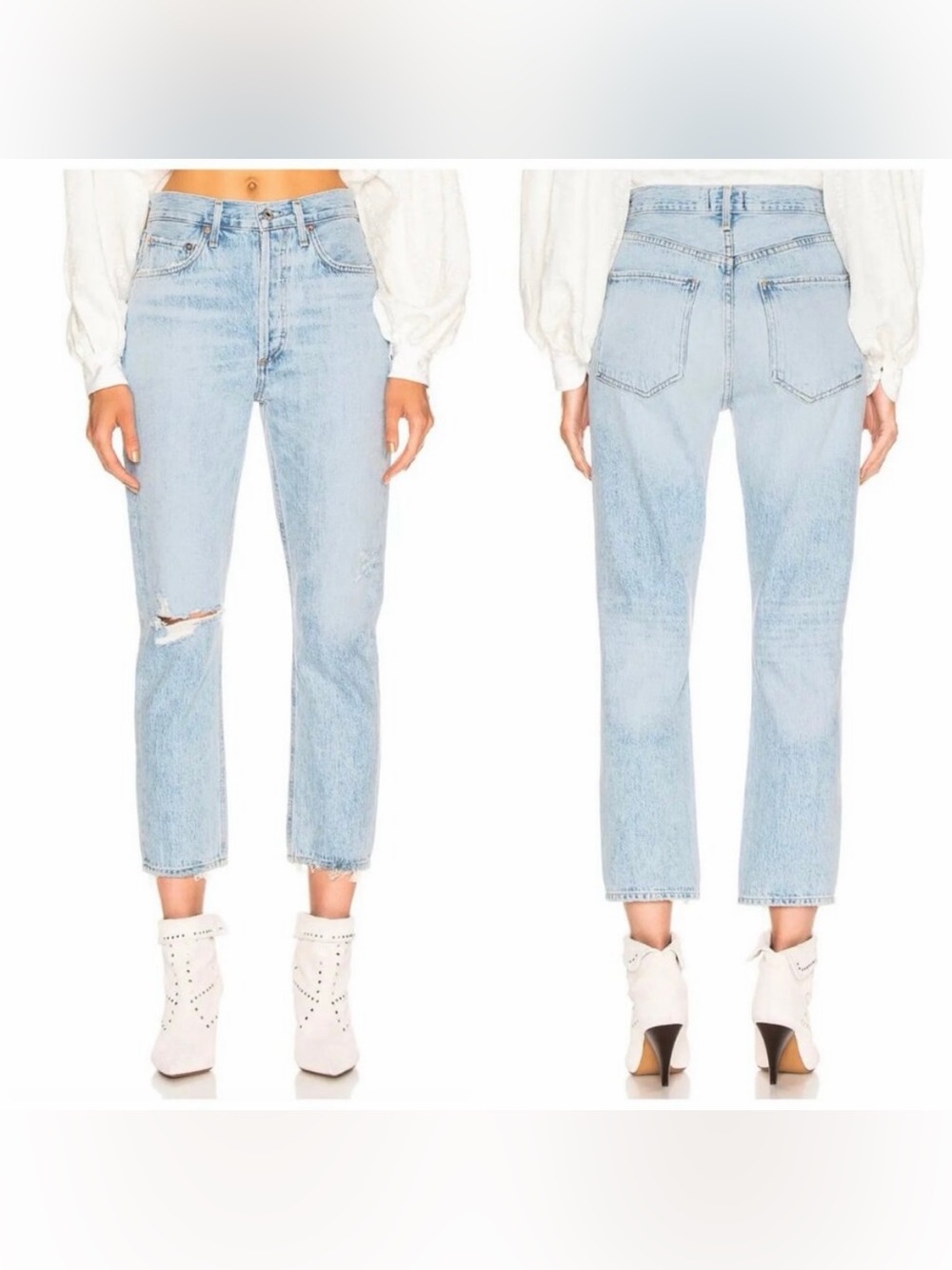 Agolde Riley High Rise Straight Crop Jeans - Picture 2 of 9
